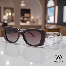 Aydicon Trendy Black Brown stripe Square Polarized Women's Sunglasses UV 400