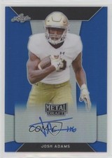 2018 Leaf Metal Draft Blue 26/35 Josh Adams #BA-JA2 Auto 0b2