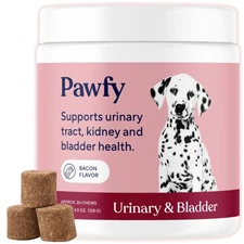 Pawfy Dog UTI Supplement Chews — Cranberry & D-Mannose for Urinary Health