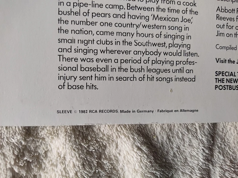 Jim Reeves The Abbott Recordings Vol. 1  Vinyl Import Made in Germany Rare - Imagem 3 de 4