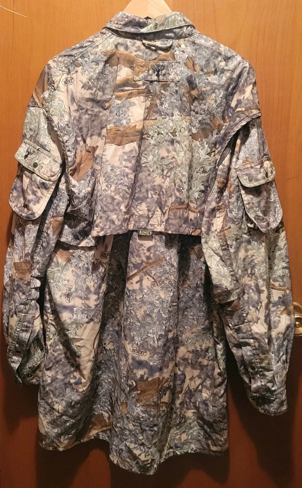 Kings Outdoor World Shirt Men 2XL Desert Shadow Camo Fleece Snap Button Hunting - Image 2 of 4