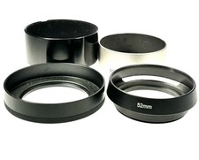 Unbranded 52mm Screw-In Metal Lens Hood Shades Lot of 4 Hoods