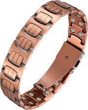 Pulsera cruz de cobre para hombre con imanes para potentes con terapia