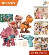 Dinosaur Toys Kids STEM Building Sets Take Apart Electric Drill Educational Play