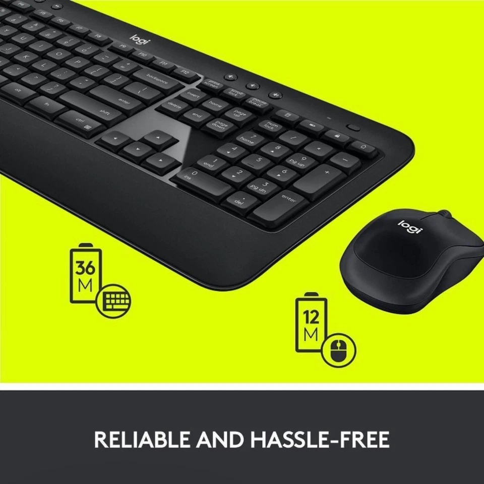 Logitech MK545 Advanced Wireless Keyboard and Mouse Combo Desktop - Black - Image 4 of 4