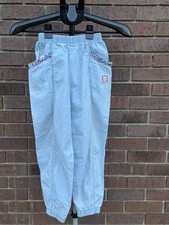 Vintage Little Levi s 80s 90s Jogger Jeans Girl Size 6X Floral Ruffle Trim Light