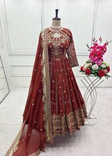 Latest Collection Red Faux Georgette Salwar Kameez With Dupatta For Function