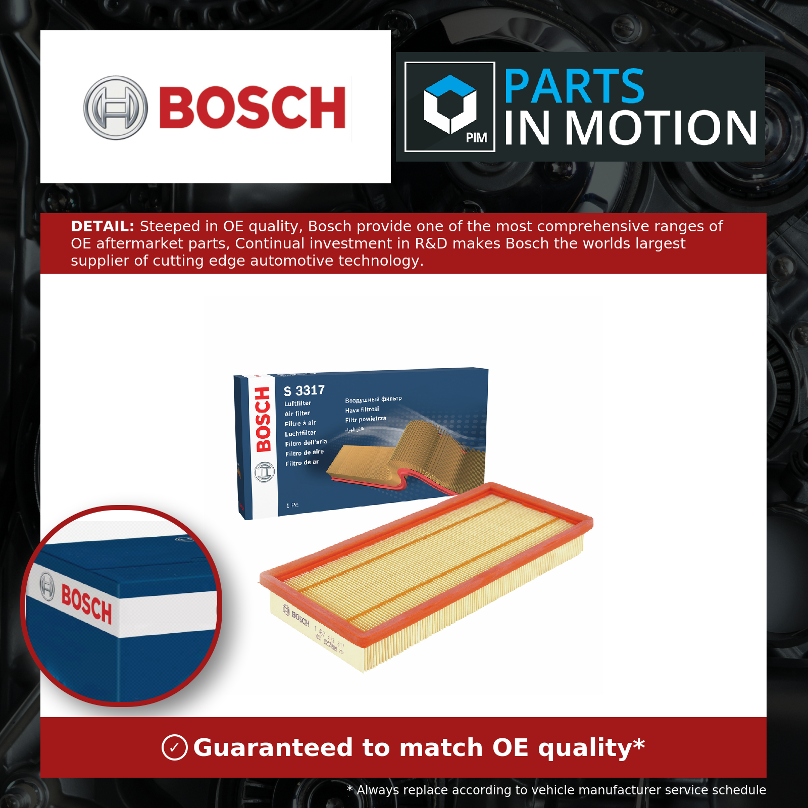 For Fiat - Grande Punto 199 1.4 2005-2009 K6000633311 46783544 Air Filter Bosch - Image 4