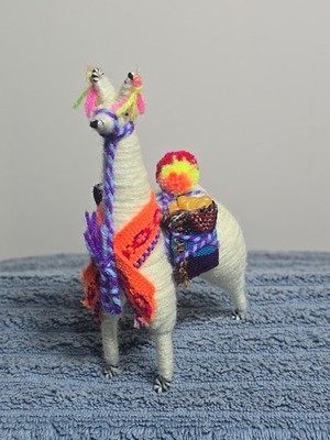 Peruvian Pack llama woven in wool Festival Llama Alpaca Tall