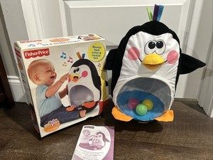 Go Baby Go "Bat & Wobble Penguin" Inflatable Musical Baby Toy Fisher Price Works