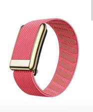 Whoop 5.0/MG Replacement Band - Light Red Band - Shiny Gold Clasp