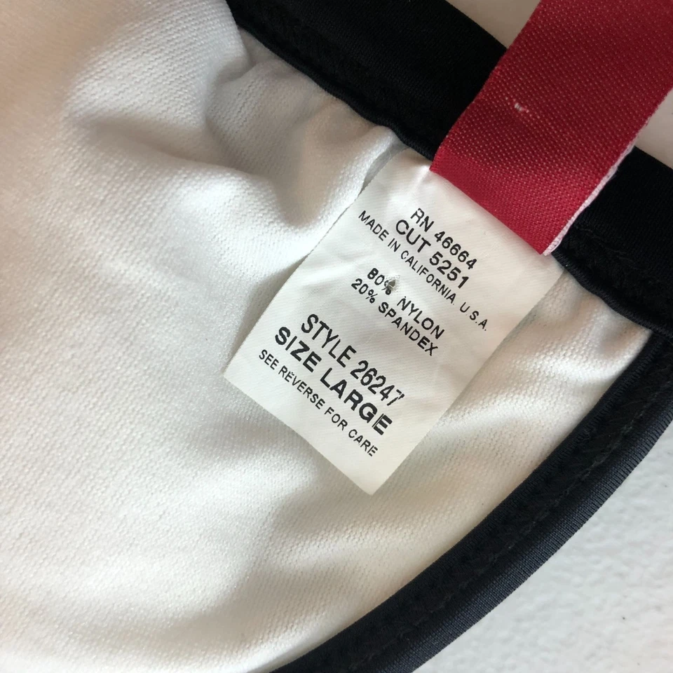 Top de bikini Guess triángulo halter copas extraíbles cebra rayas negro blanco L Foto 4 de 4