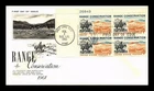 US COVER RANGE CONSERVATION FDC SCOTT 1176 PLATE BLOCK ARTCRAFT CACHET