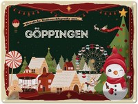 Blechschild 30X40 Cm WeihnachtsgrüßE Aus GöPpingen Weihnachten Deko Geschenk Met