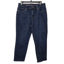 Chico's So Slimming Girlfriend Slim Leg Crop Jeans Dark Wash Size 1 Med Classic