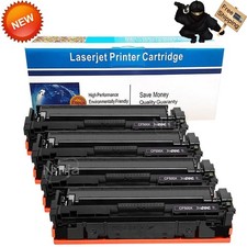 CF500X 202X Toner 4 Pack Black Fits HP LaserJet Pro M254dw M281cdw M281fdw