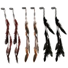 6Pcs Chic Feather Hair Extensions Clip In Hair Feathers Long Synthetic Rooste...