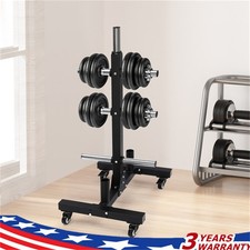 500kg Dumbbell Rack Vertical Storage Tree Gyms Storage Holder Shelf With Wheels