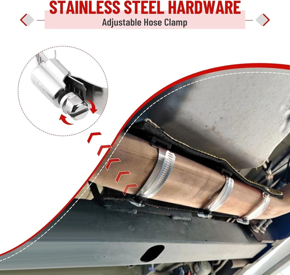 Titanium Pipe Shield 6" x 12" Exhaust Heat Shield – Dual Layer Heat Protection — 第 4/4 张图片