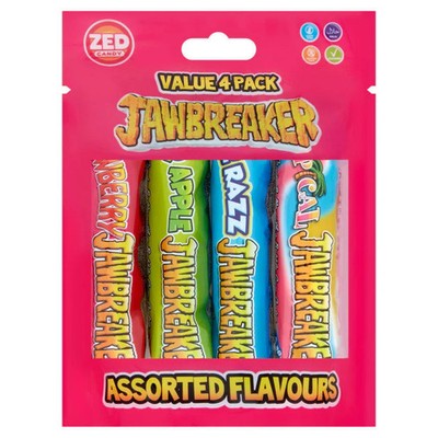 6X 4 Stück Zed CandyJawbreaker verschiedene Geschmacksrichtungen 132G - NEU VERSIEGELT UK LAGER