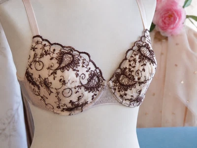 lingerie femme soutien gorge 90C body bloom beige TBE - Photo 1/4