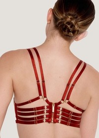 Bordelle Kleio Ouvert Wire Bra Burnt Red Gold Hardware Size SS SS23B03BR