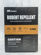 Rodent Pest Animal Repellent Prevention Pouches Natural Peppermint Oils -12 Pack