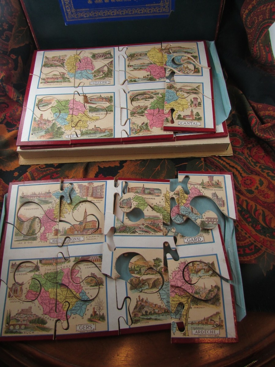 Coffret De 3 Anciens Puzzles / Jeux De Patience De 1904