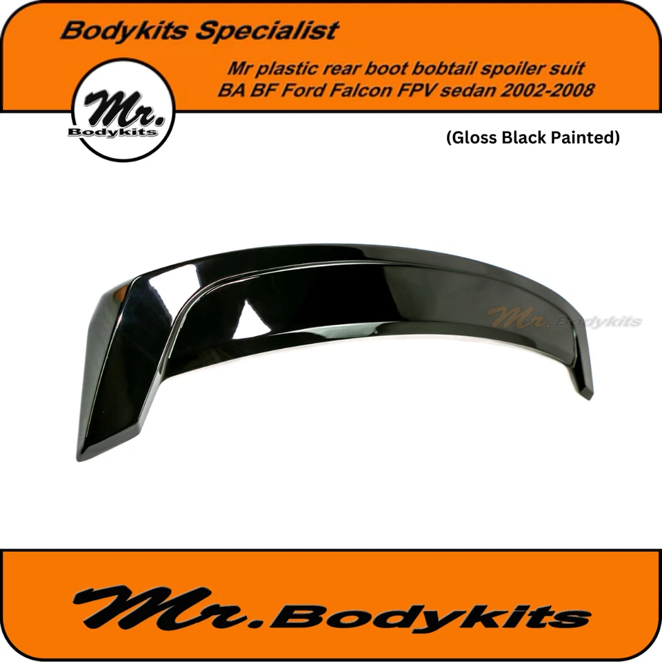 Gloss Black Rear Boot Bobtail Spoiler Wing For Ford BA BF Falcon XR6 XR8 FPV - image 2 of 4