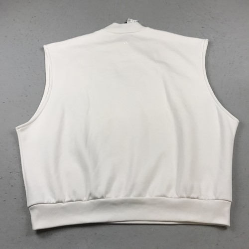 Adidas Sweatshirt Mens Large White Black Basketball Sleeveless Pullover Gym NWT - Picture 7 of 10