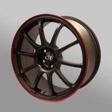 4 PCS  ROTA WHEEL GFORCE  17X8 5X100 48 56.1  FBLK/ RED