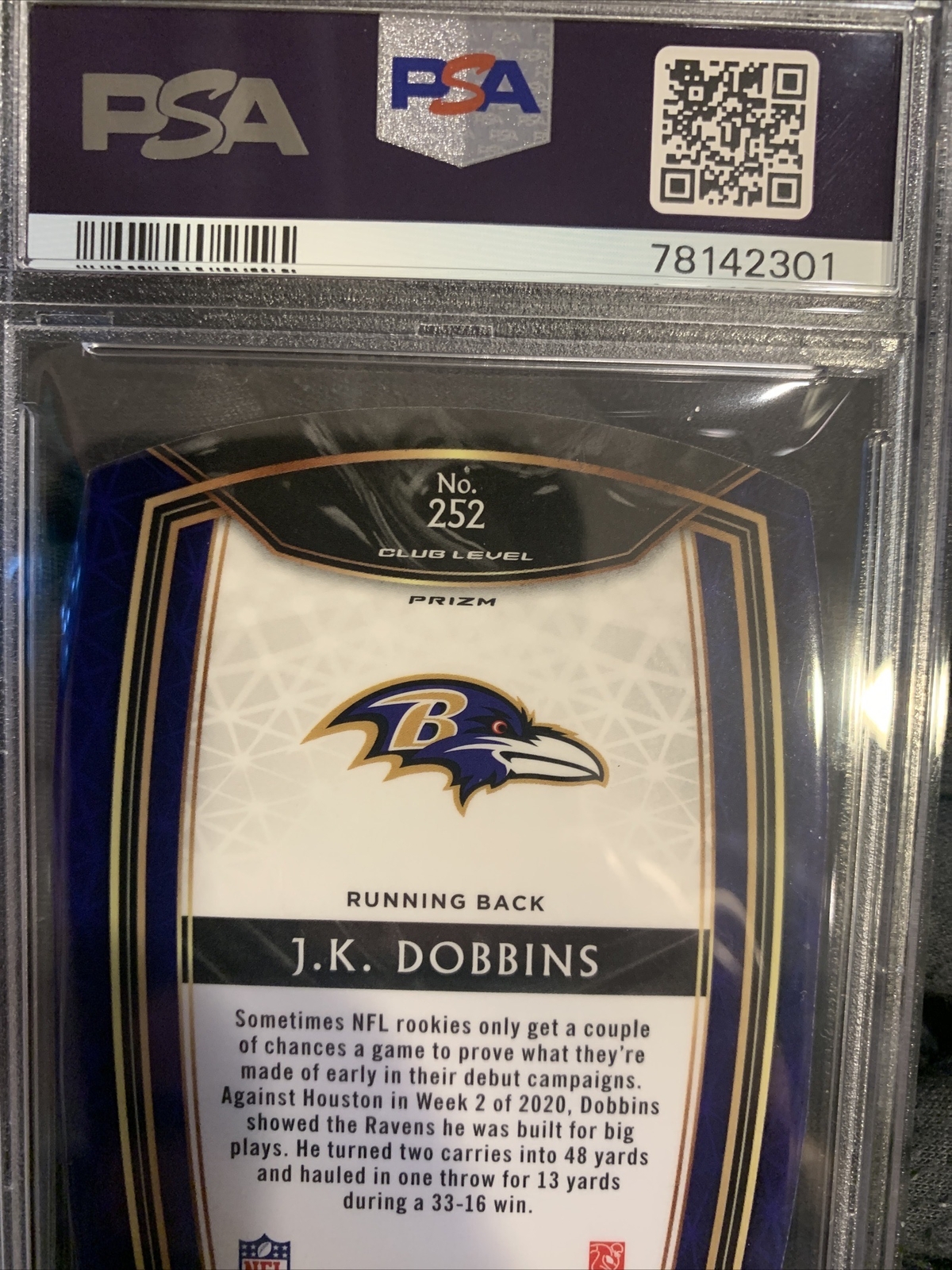 2020 Panini Select JK Dobbins Die-Cut Prizm Purple #252 PSA 10 Gem Mint Pop 2 view 19
