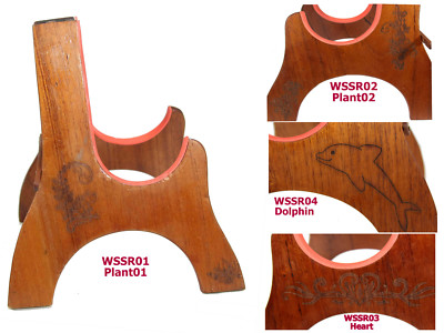 Solid Mahogany Laser Picture Wood Stand For 21'' Soprano Ukulele Violin WSSR01-07