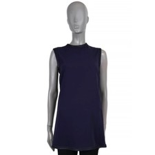 69818 auth GUCCI navy blue viscose 2019 PASSEMENTERIE TRIM Tunic Shirt 38 XS