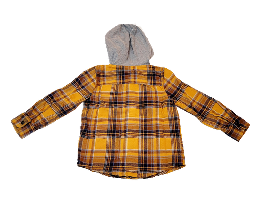 Oshkosh Boy Hooded Flannel Shirt Buttons Dow Multicolor NWT $32.00 - Picture 2 of 2