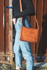 Brown Vintage Leather Men's Handmade Laptop Shoulder Satchel Messenger Bag
