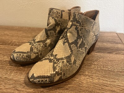 Lucky Brand Women's Basel Tobacco Snake Low Cut Ankle Booties