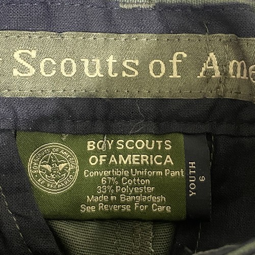 Boy Scouts of America Convertible Pants Youth Size 6 Green Cargo Canvas Uniform - Picture 3 of 20
