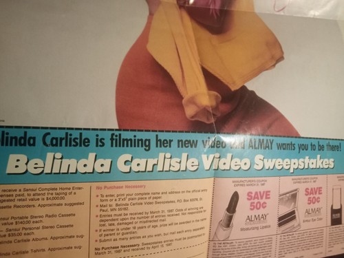 Belinda Carlisle 1980er Werbeposter ausklappbar Almay Kosmetik Promo GoGos - Bild 4 von 4