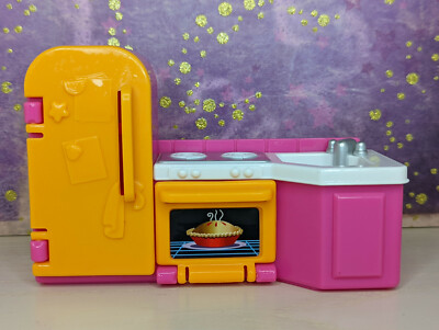 Fisher Price My First Dollhouse Fridge Stove Sink Kitchen 2010 Pink
