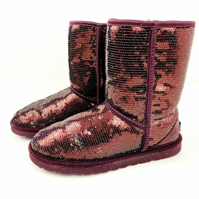UGG Classic Short Sparkles Port Sheepskin Boots Women Size