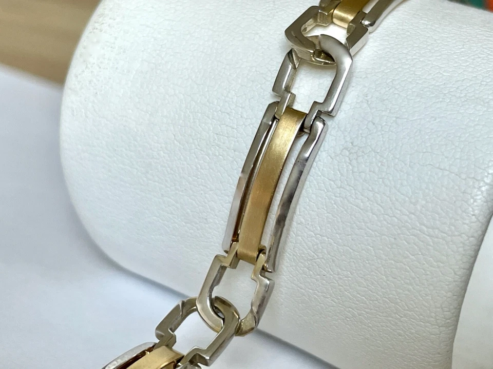 ARMBAND 585 / 14 KT GELBGOLD/WEISSGOLD 21cm lang