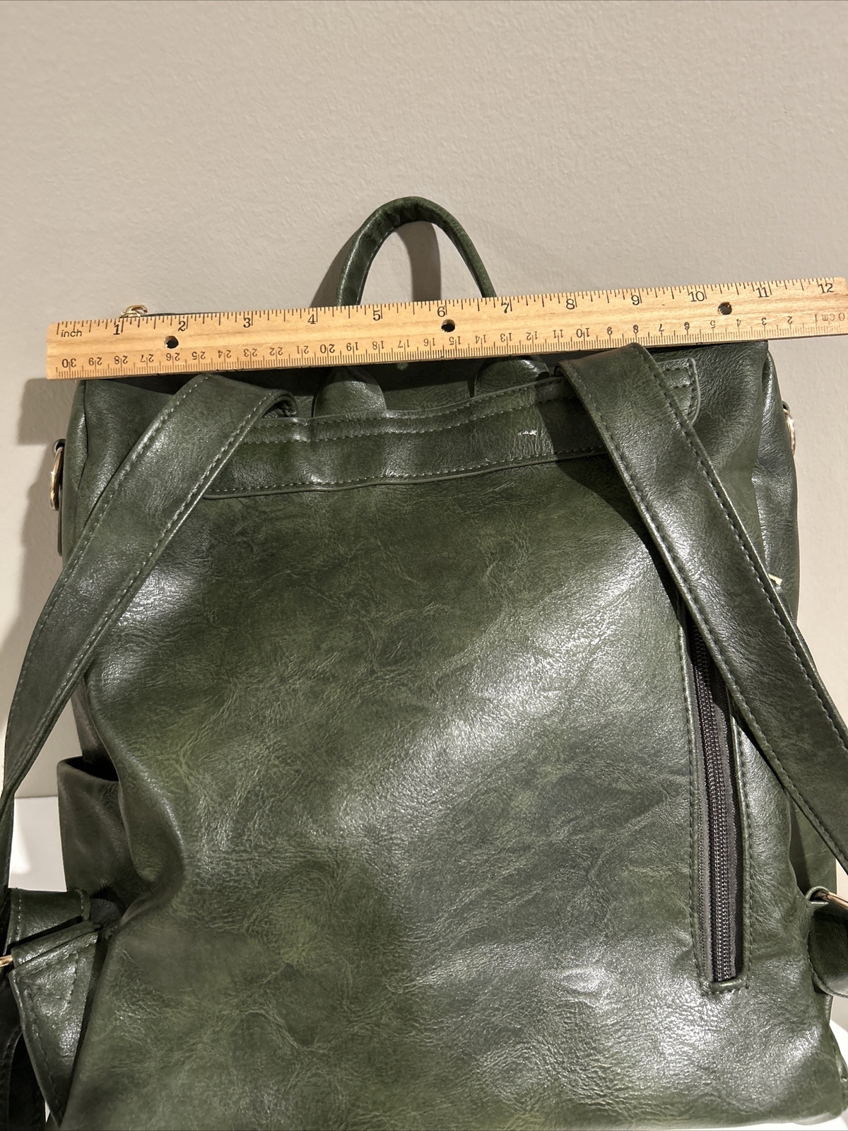 Modern+Chic Brielle Convertible Backpack Olive Green Leather w/2 Shoulder Straps