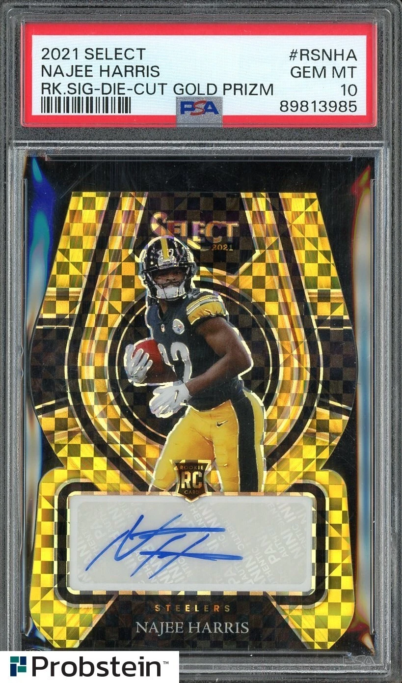 Najee Harris Panini Select Rookie Signatures #RSNHA Gold Die Cut