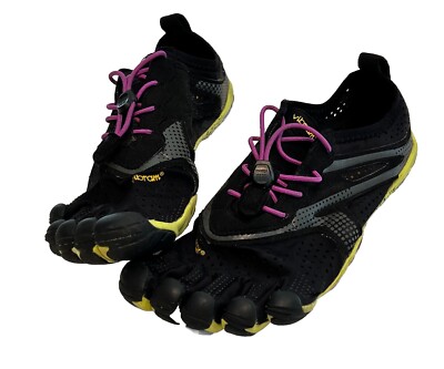 Vibram Women's FiveFingers V-Run Shoes Black/Yellow 39 EU/8-8.5 US GENTLY USED