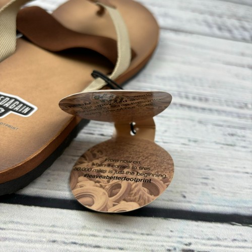 Tredagain Sandal Shoe With Strap Eco Friendly Summer Thong Brown WOMENS 6 NWT - Picture 5 of 7