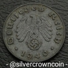 Germany 🇩🇪 3d Reich 1 Reichspfennig 1940 B. KM#97. One Cent coin. Vienna. WWII