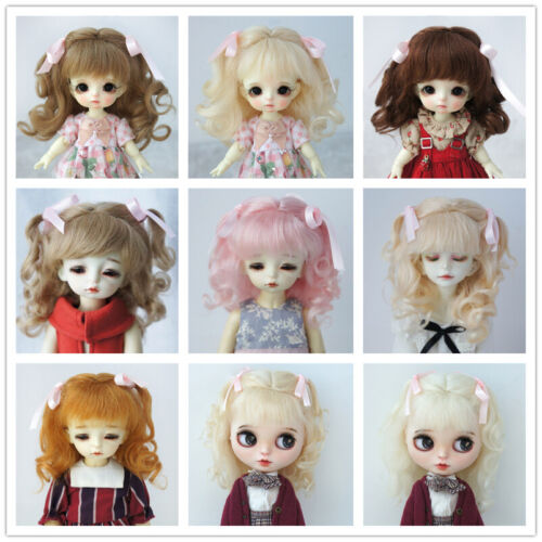 JD187 1/8 1/6 1/4 1/3 Cute BJD Mohair Wigs For OB11YOSD MSD SD Blythe Doll Hair  - Picture 1 of 10