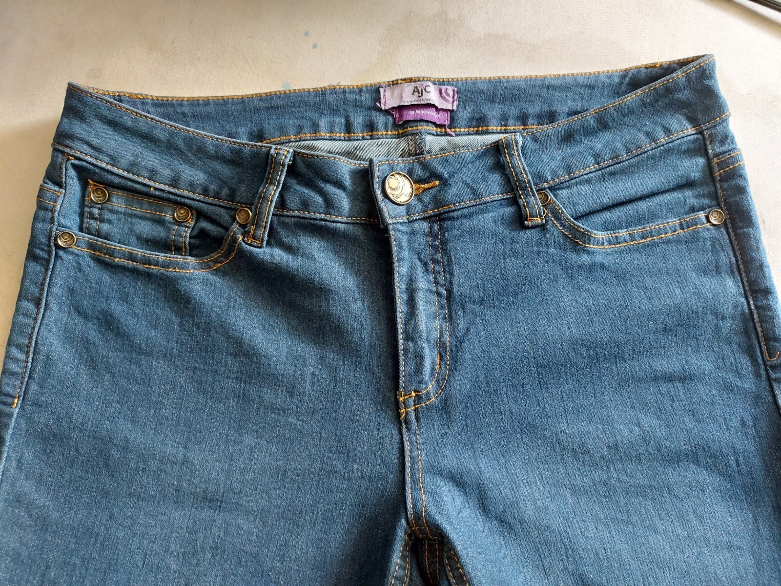 Women's AJC western style blue stretch denim bootcut / flared  jeans size 14 image 5