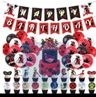 miraculous Balloons Happy birthday KIDS banner party set decor cake topper AU